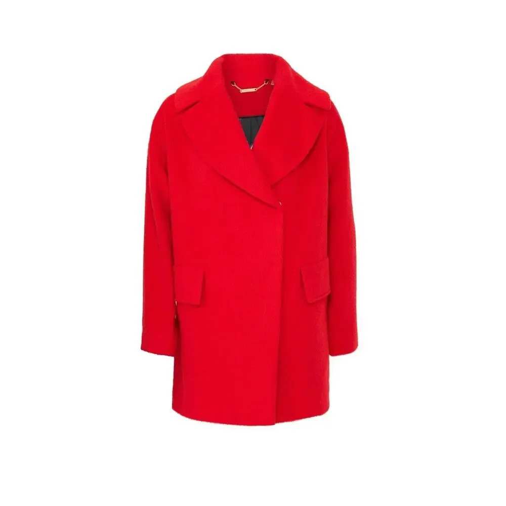 Trina Turk Women's Red Wool Overcoat Size 4 Winter Long Coat - Picture 4 of 10